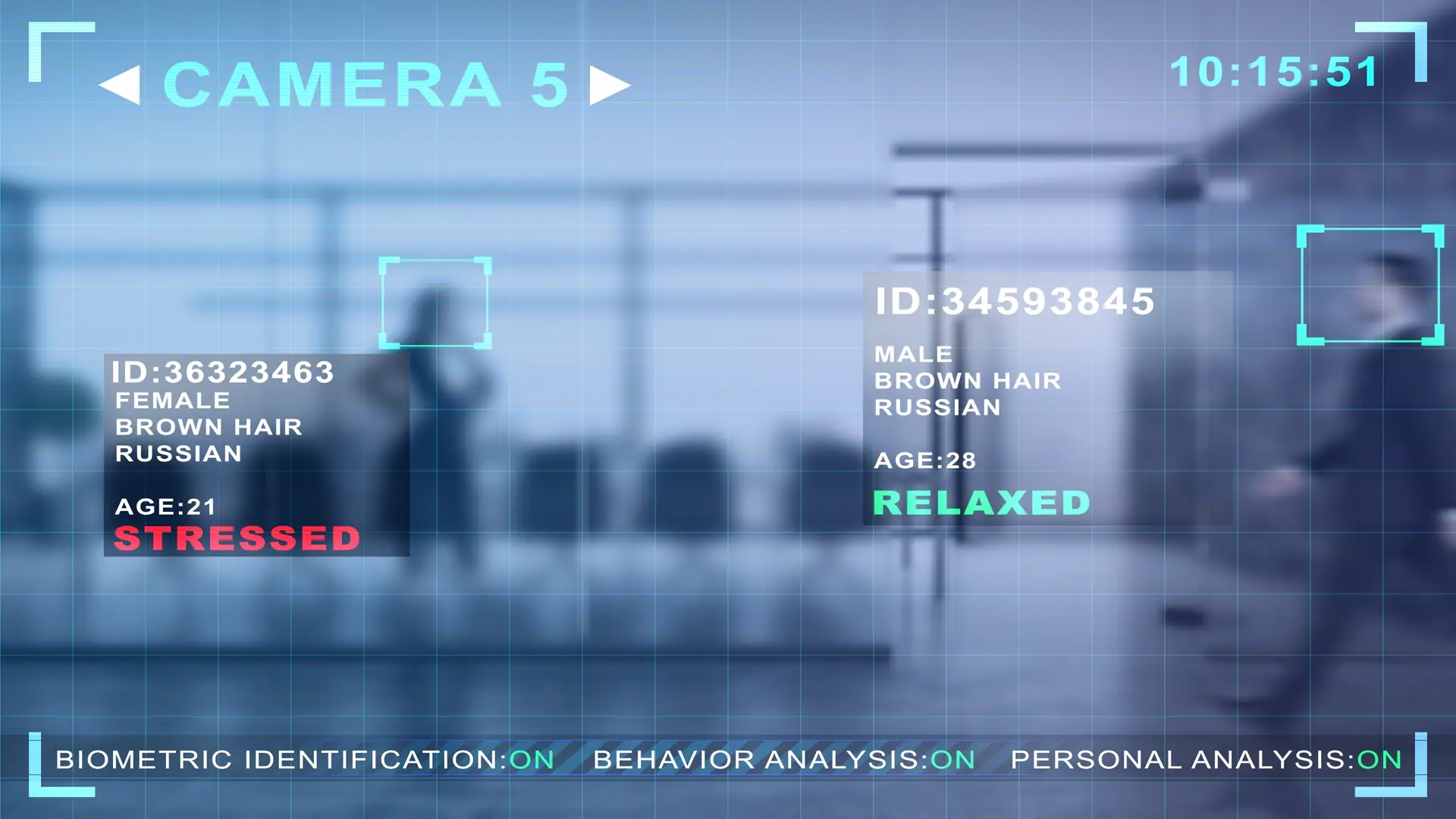 Abstract image of businesspeople in blurry office