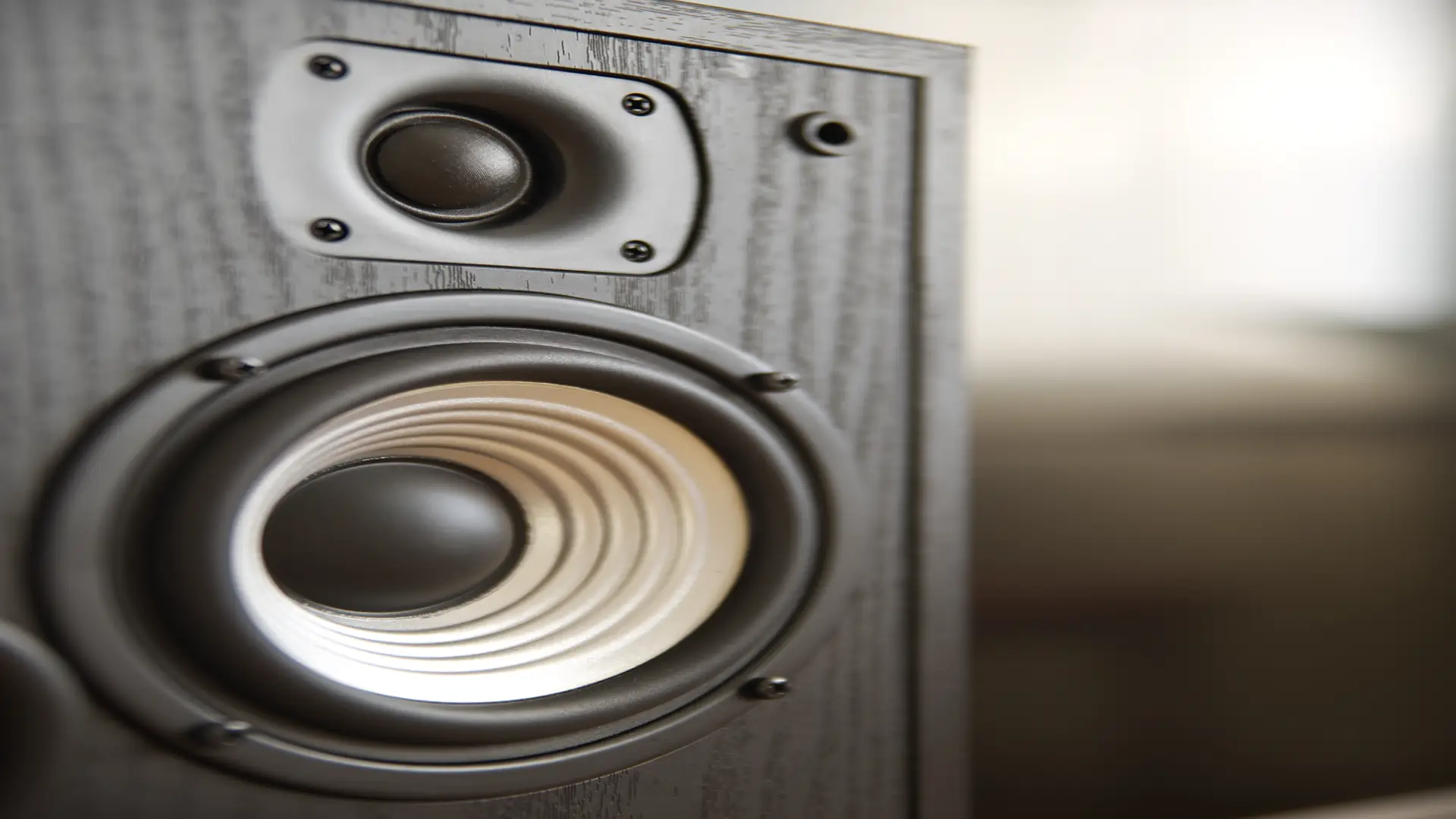 High-end monitor speakers close up