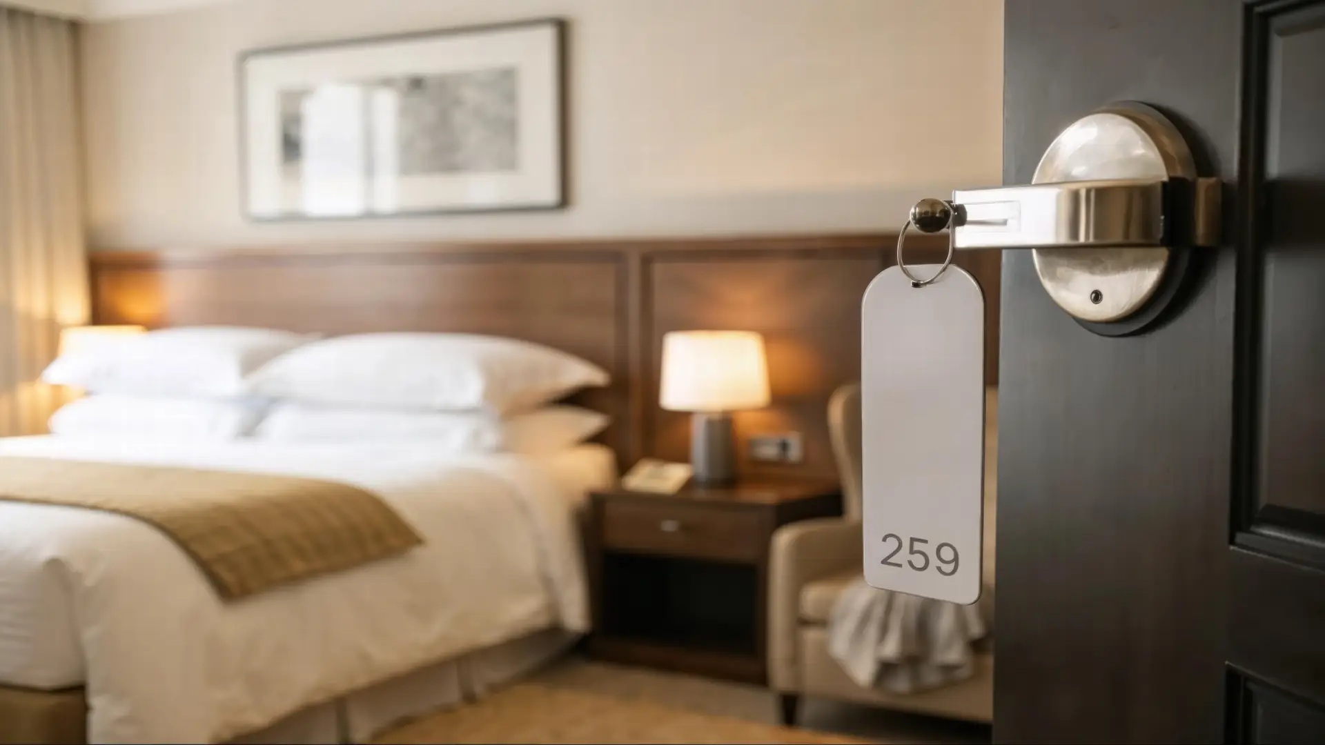 Cozy and elegant hotel room interior