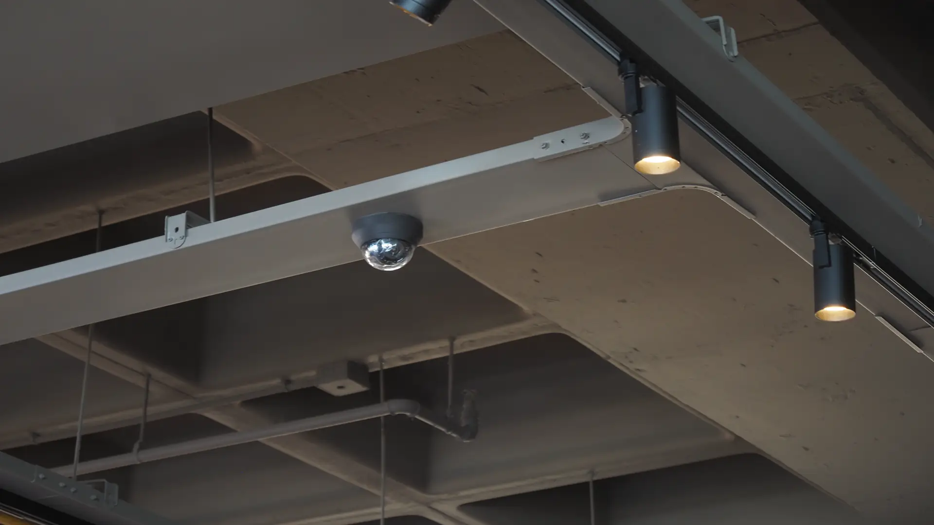 CCTV security camera monitoring inside building
