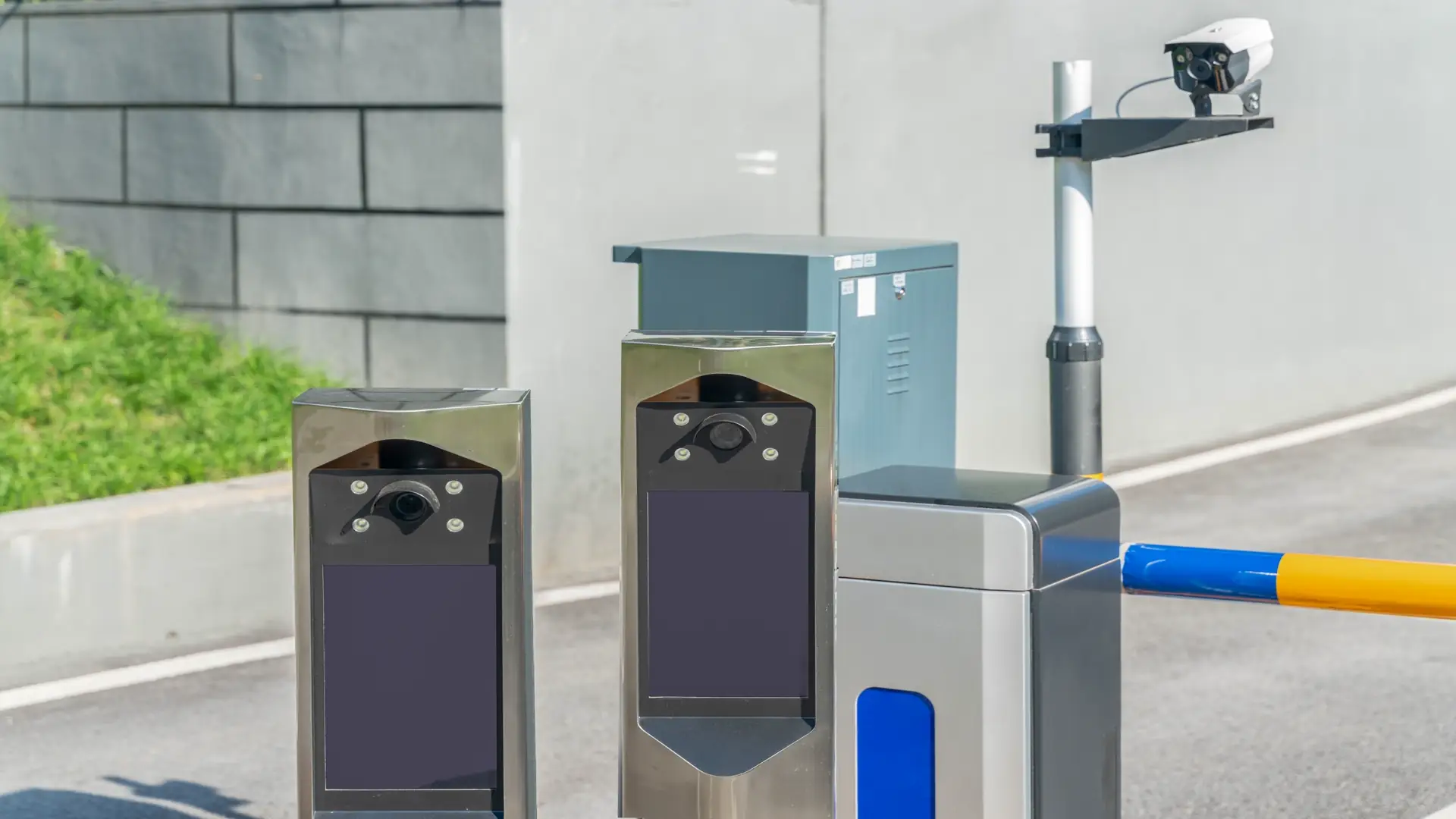 Close-up of automatic parking lot LPR camera